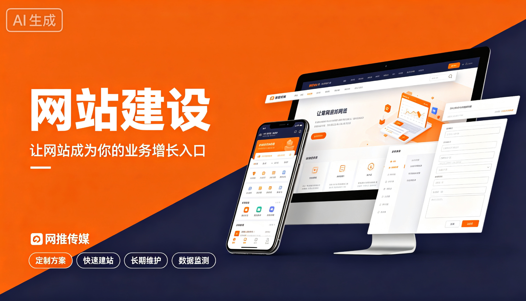 网站建设宣传图展示数字化基建服务